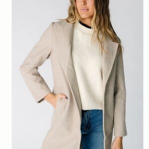 Nordstrom Love Tree Giselle Elegant Beige/ Tan Long Coat Jacket. Size S. NWT!